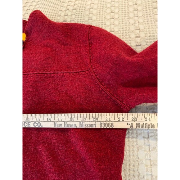 Ruby Rd Womens Jacket 100% Wool Size Medium Fuzzy Red Chinese Style w/ Pockets - Picture 10 of 12